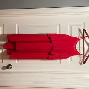Express Red Pleated Dress